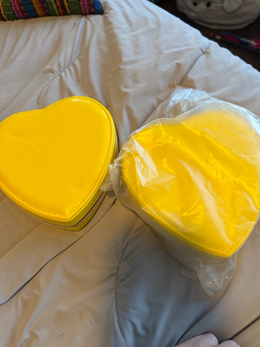 Yellow Heart-Shaped Jewelry Case - Women Accessories